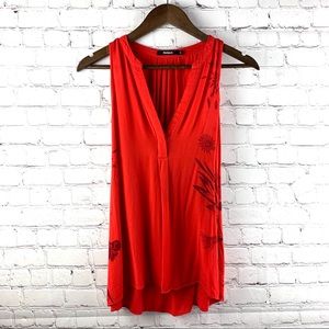 Desigual Red Floral Designs Tunic Size S